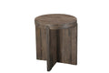 24" Brown Solid Wood Round Cross Leg End Table