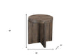 24" Brown Solid Wood Round Cross Leg End Table