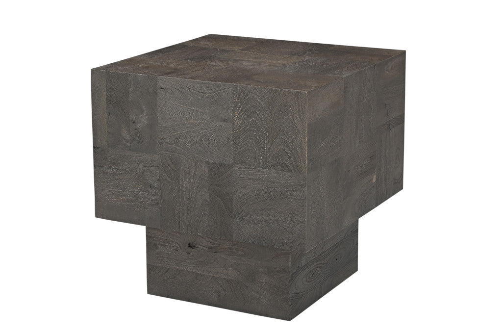 Gray Distressed Wood End Table - High-End Furniture