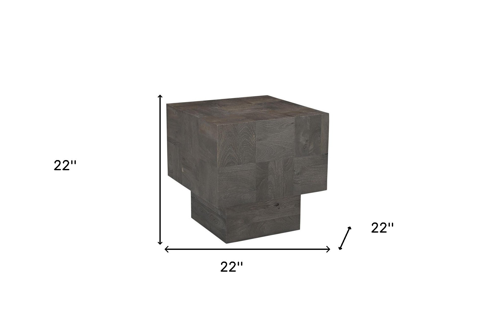 Gray Distressed Wood End Table - High-End Furniture