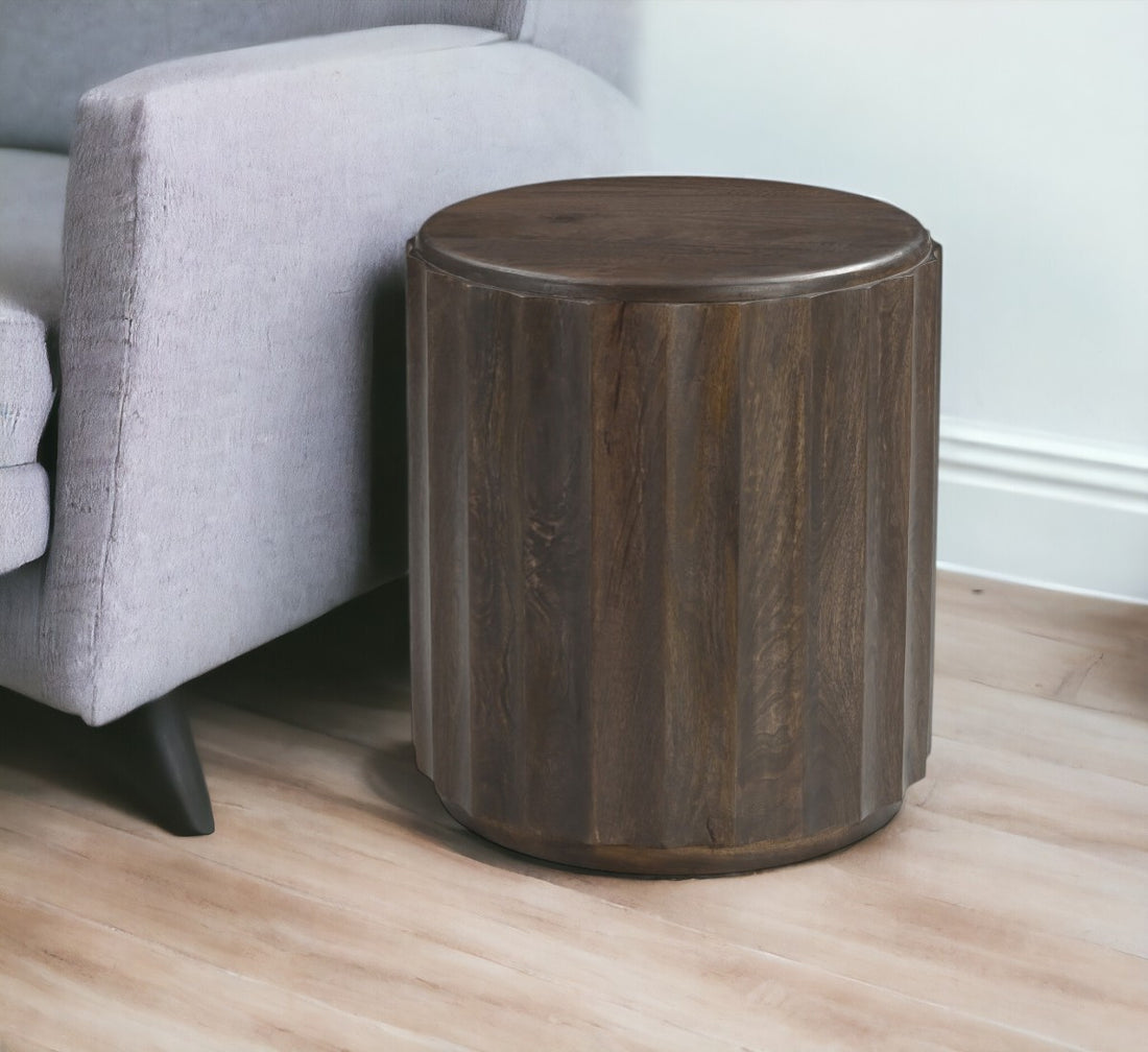 Distressed Wood End Table - High-End Furniture