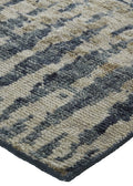 8' X 12' Blue Gray and Tan Wool Abstract Hand Knotted Area Rug