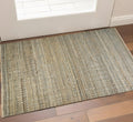 2' X 3' Gold And Tan Geometric Hand Knotted Distressed Area Rug