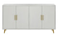 60" White Ribbed Texture Sideboard with Four Doors