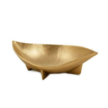 16" Gold Aluminum Oval Eye Shaped Centerpiece Bowl