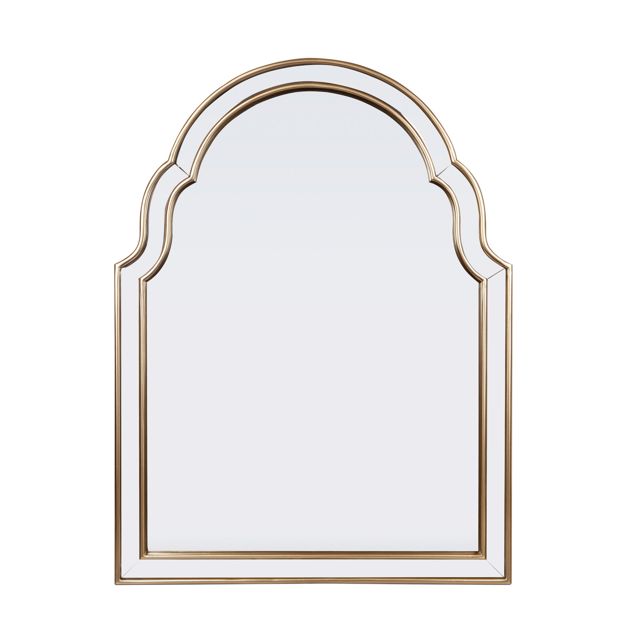 24" Gold Arch Metal Framed Accent Mirror