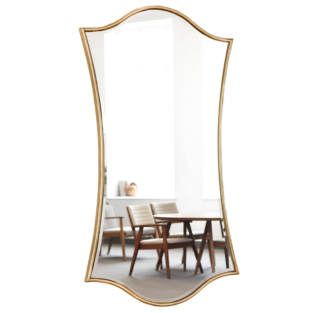 31" Gold Scalloped Metal Framed Accent Mirror