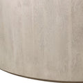 48" Natural Solid Wood Round Distressed Coffee Table