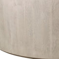 48" Natural Solid Wood Round Distressed Coffee Table