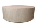48" Natural Solid Wood Round Distressed Coffee Table