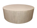 48" Natural Solid Wood Round Distressed Coffee Table
