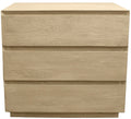 24" Natural Solid Wood Ribbed Texture Three Drawer Nightstand