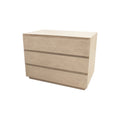 24" Natural Solid Wood Three Drawer Nightstand