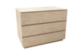 24" Natural Solid Wood Ribbed Texture Three Drawer Nightstand