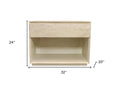24" Natural Solid Wood Ribbed Texture One Drawer Nightstand