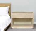 24" Natural Solid Wood Ribbed Texture One Drawer Nightstand