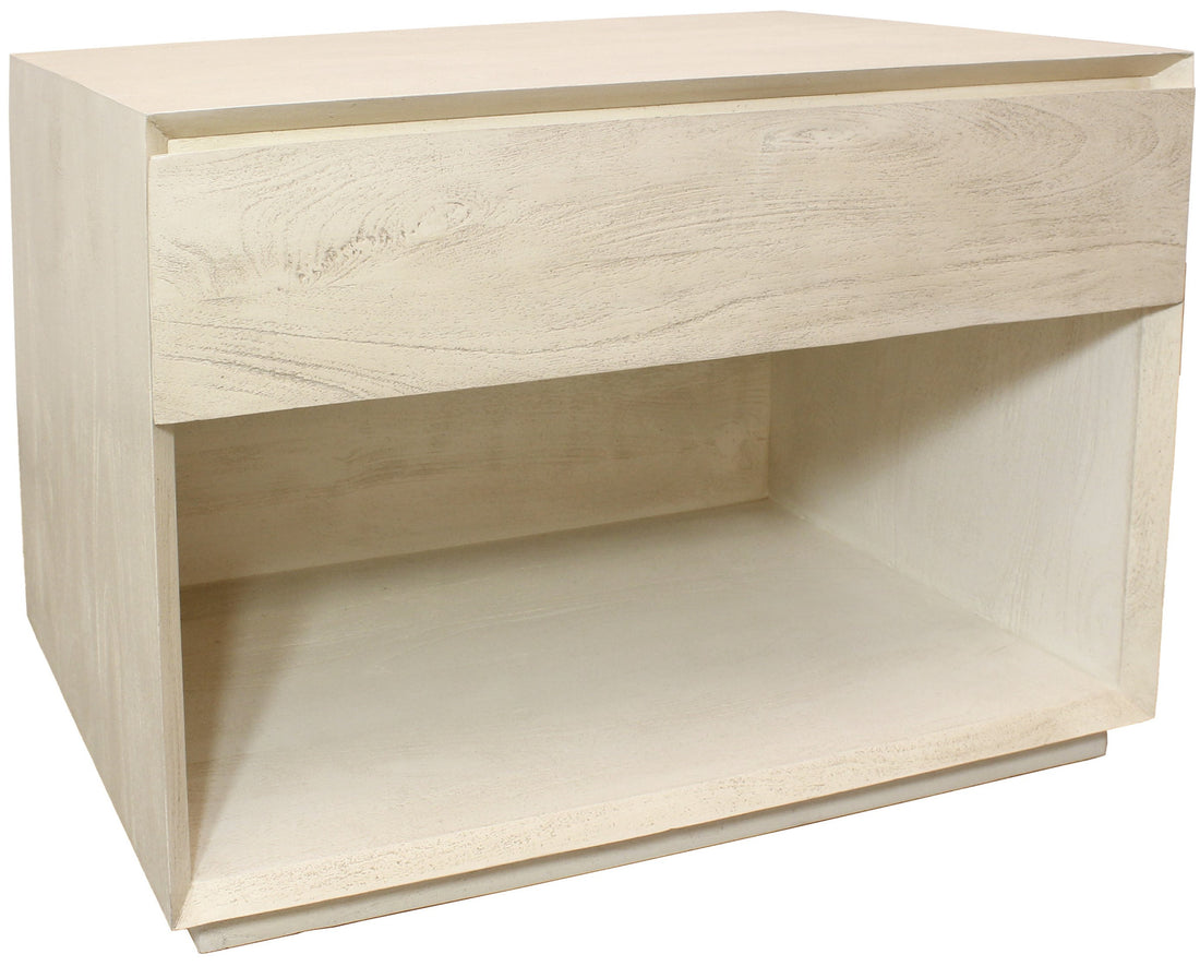 24" Natural One Drawer Solid Wood Nightstand