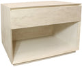 24" Natural Solid Wood Ribbed Texture One Drawer Nightstand