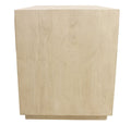 24" Natural Solid Wood Ribbed Texture One Drawer Nightstand
