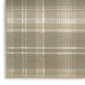 10' Olive Green and Ivory Plaid Runner Rug