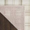 12' Ivory Plaid Power Loom Runner Rug