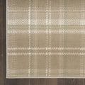 4' X 6' Taupe and Ivory Plaid Area Rug