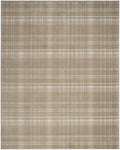 4' X 6' Taupe and Ivory Plaid Area Rug