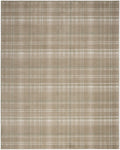 4' X 6' Taupe and Ivory Plaid Area Rug