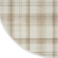 8' Ivory Plaid Power Loom Round Rug