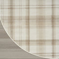 8' Ivory Plaid Power Loom Round Rug
