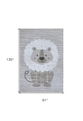 8' X 11' Beige and Gray Juvenile Animals Youthful Area Rug