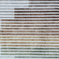 4' X 6' Beige Blue and Brown Striped Area Rug
