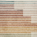 4' X 6' Beige Blue and Brown Striped Area Rug