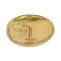 8" Gold Cast Iron Mod Abstract Face Oval Trinket Tray