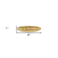 8" Gold Cast Iron Mod Abstract Face Oval Trinket Tray