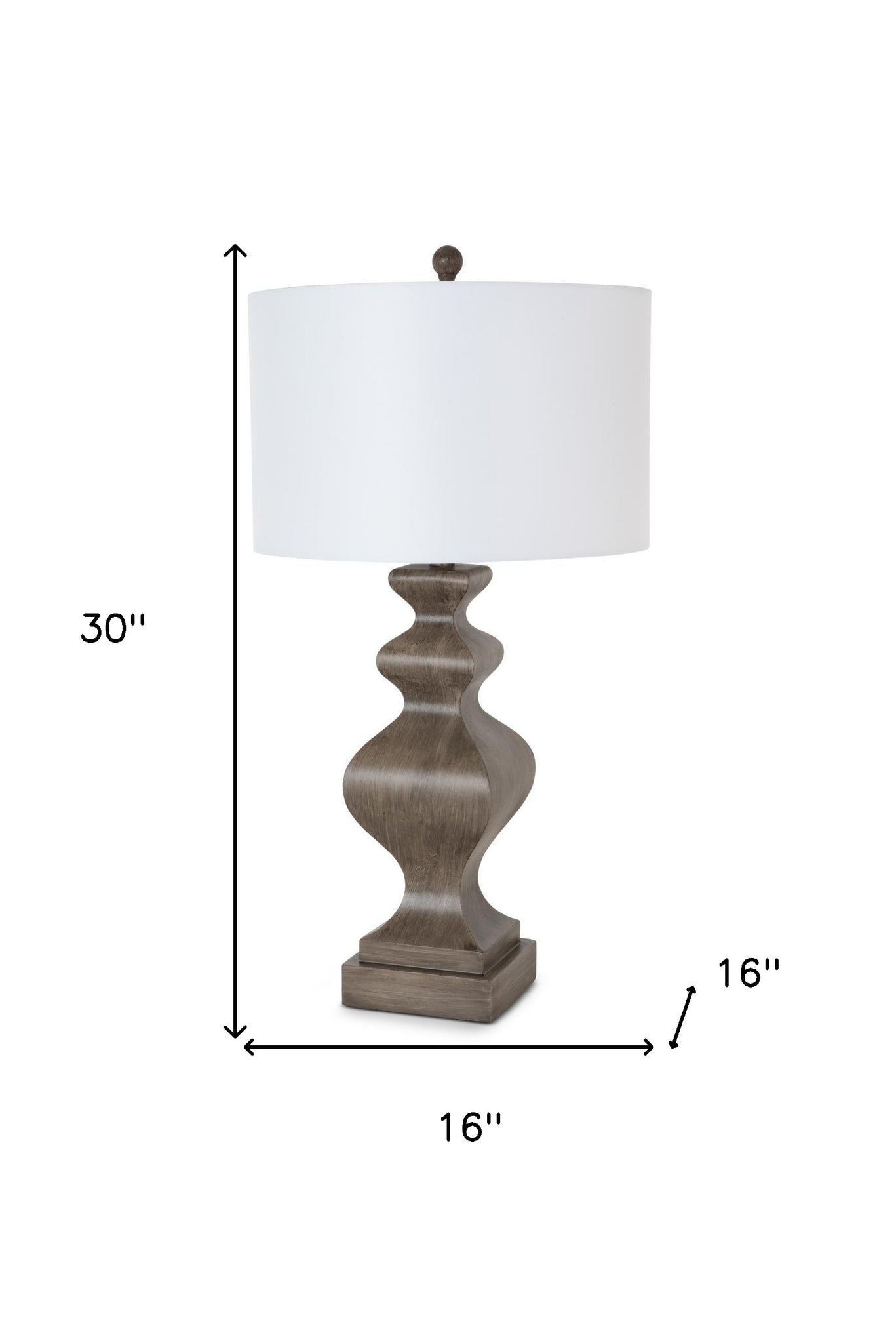 Set of Two 30" Distressed Brown Table Lamp With White Cone Shade