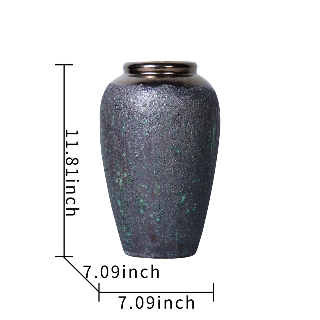 12" Blue Violet Urn Ceramic Table Vase