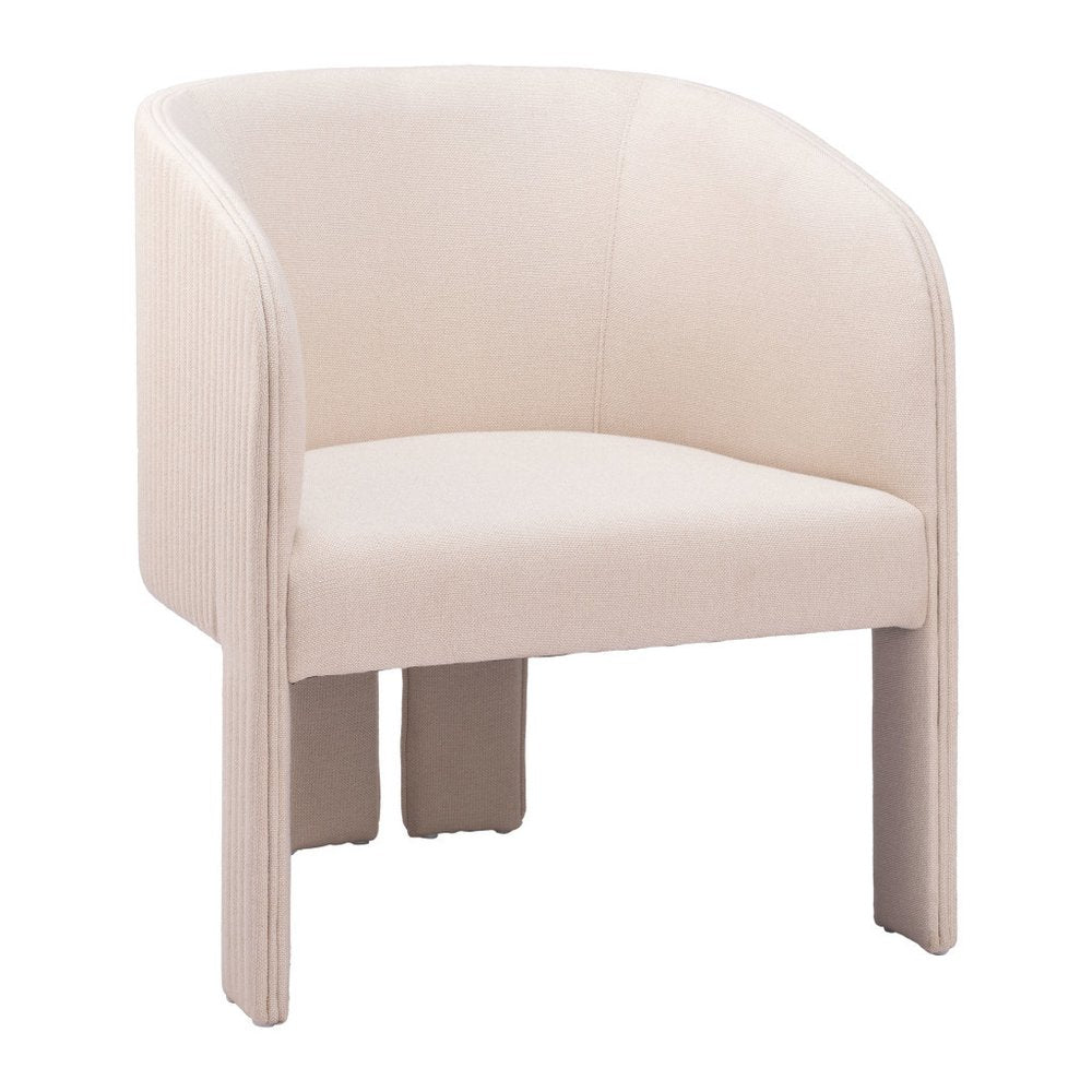 25" Beige Upholstered Arm Chair