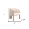 25" Beige Upholstered Arm Chair