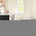 25" Beige Upholstered Arm Chair