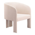 25" Beige Upholstered Arm Chair