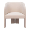 25" Beige Upholstered Arm Chair