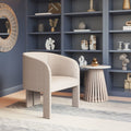 25" Beige Upholstered Arm Chair