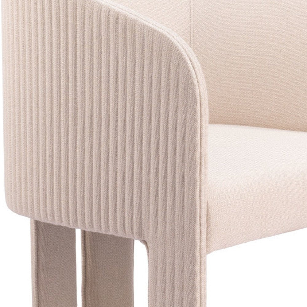 25" Beige Upholstered Arm Chair