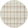 4' Ivory Plaid Power Loom Round Rug
