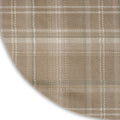 4' Ivory And Taupe Plaid Round Rug