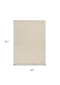 4' X 6' Beige Geometric Area Rug