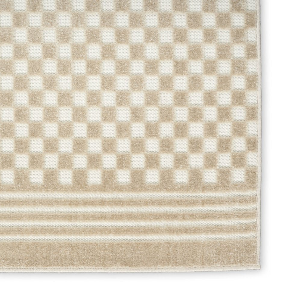 4' X 6' Beige Geometric Area Rug