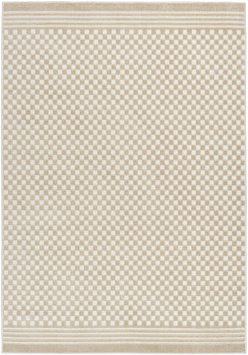 4' X 6' Beige Geometric Area Rug