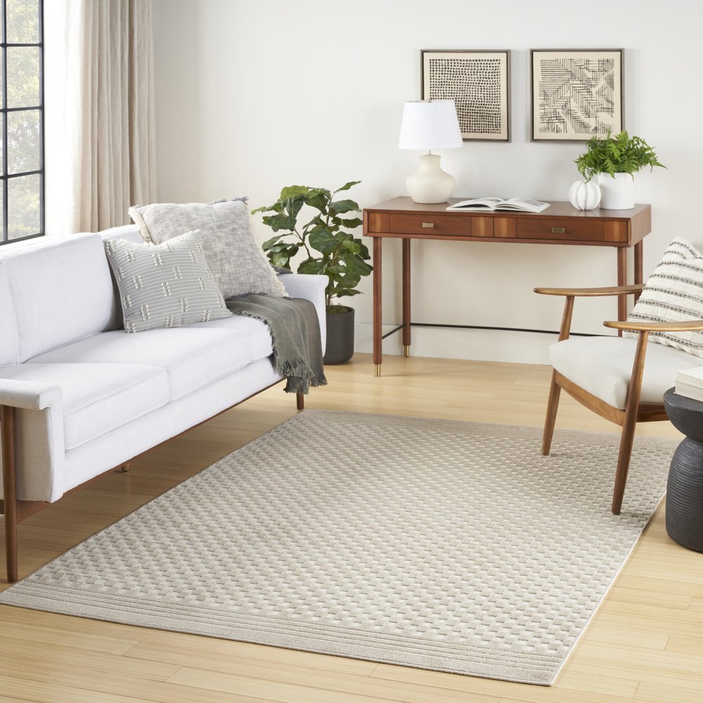 4' X 6' Beige Geometric Area Rug